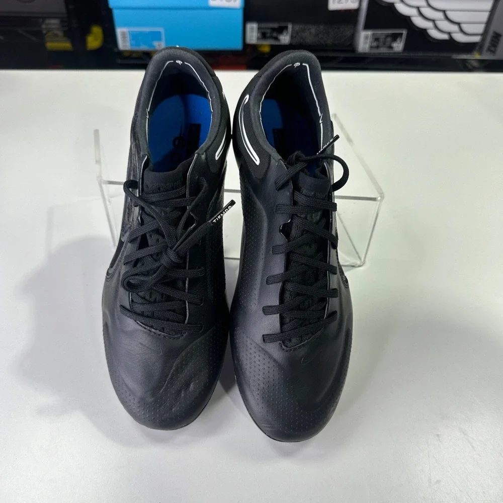 NIKE TIEMPO LEGEND 9 ELITE FG BLACK-DARK SMOKE GREY-BLUE SZ 6.5 [CZ8482-001]